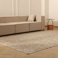 Vintage Isparta Turkish Area Rug 6x9 ft — Gray & Pink Floral