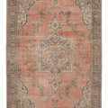 Vintage Isparta Turkish Area Rug 7x11 ft — Pink & Blue Floral