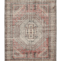 Vintage Isparta Turkish Area Rug 6x9 ft — Pink & Beige Geometric