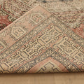 Vintage Isparta Turkish Area Rug 6x9 ft — Pink & Beige Geometric