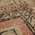 Vintage Isparta Turkish Area Rug 6x9 ft — Pink & Beige Geometric