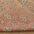 Vintage Isparta Turkish Area Rug 5x9 ft — Orange & Gray Floral
