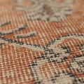 Vintage Isparta Turkish Area Rug 5x9 ft — Orange & Gray Floral