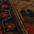 Vintage Aksaray Turkish Area Rug 5x11 ft — Red & Blue Geometric