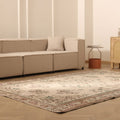 Vintage Isparta Turkish Area Rug 7x10 ft — Beige & Brown Floral