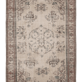 Vintage Isparta Turkish Area Rug 7x10 ft — Beige & Brown Floral