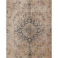 Vintage Isparta Turkish Area Rug 4x8 ft — Beige & Brown Floral (No. 61847)