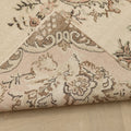 Vintage Isparta Turkish Area Rug 4x8 ft — White & Orange Floral
