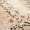 Vintage Isparta Turkish Area Rug 4x8 ft — White & Orange Floral