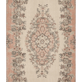 Vintage Isparta Turkish Area Rug 4x8 ft — White & Orange Floral