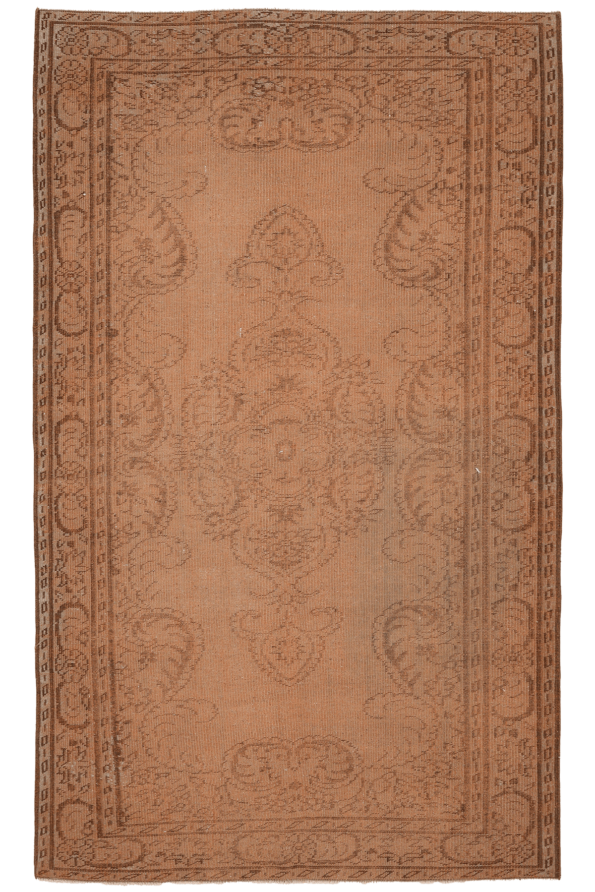 Vintage Manisa Turkish Area Rug 5x8 ft — Brown Floral