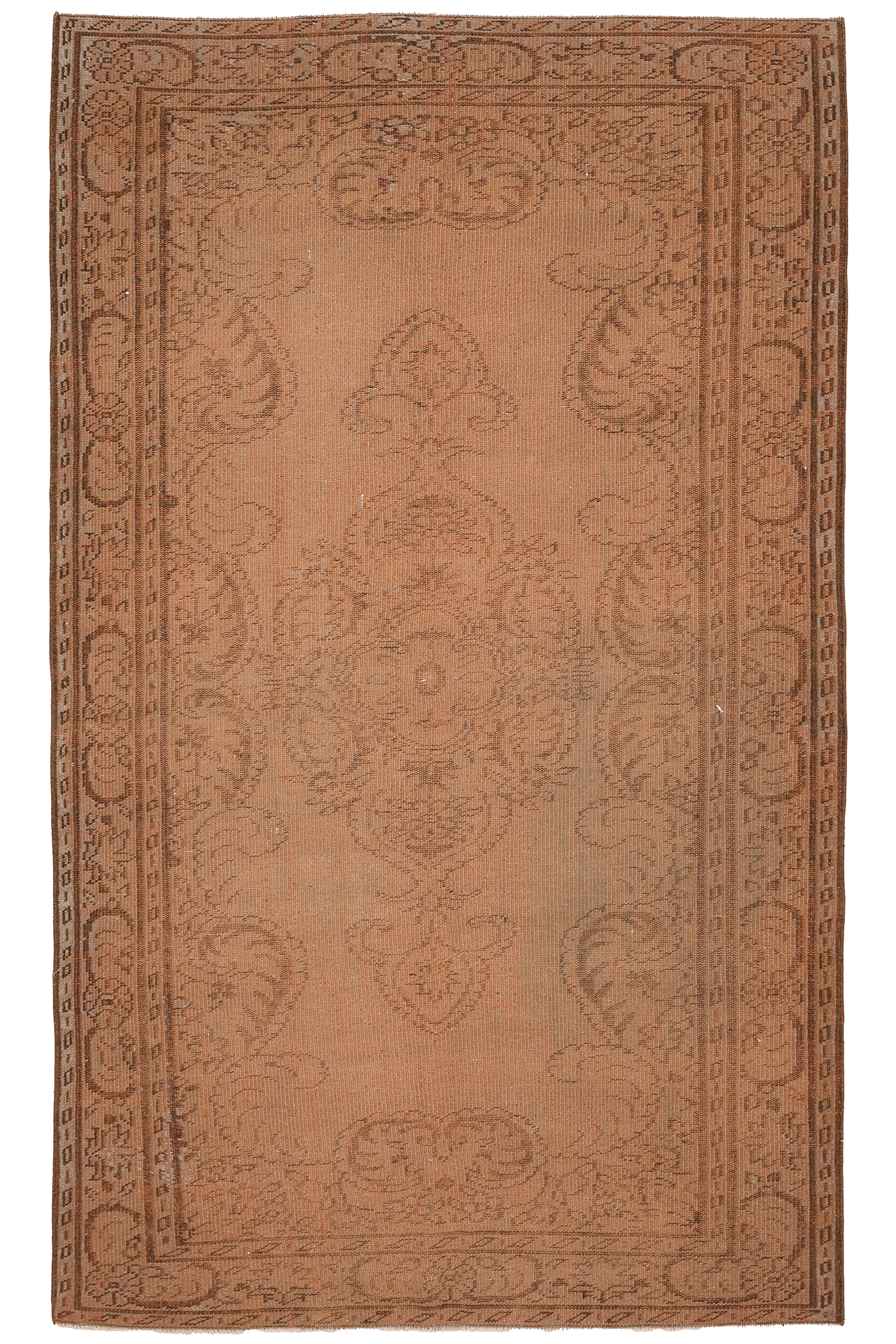 Vintage Manisa Turkish Area Rug 5x8 ft — Brown Floral