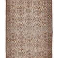 Vintage Isparta Turkish Area Rug 5x8 ft — Beige & Brown Floral (No. 61853)