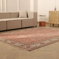 Vintage Isparta Turkish Area Rug 7x9 ft — Red Floral