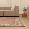 Vintage Isparta Turkish Area Rug 7x9 ft — Red Floral