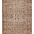 Vintage Isparta Turkish Area Rug 6x8 ft — Beige & Brown Floral