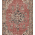 Vintage Isparta Turkish Area Rug 6x9 ft — Red & Beige maximalist