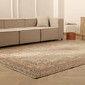 Vintage Isparta Turkish Area Rug 6x10 ft — Beige & Brown Floral (No. 61861)
