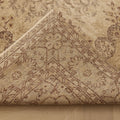 Vintage Isparta Turkish Area Rug 6x10 ft — Beige & Brown Floral (No. 61861)