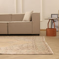 Vintage Isparta Turkish Area Rug 6x10 ft — Beige & Green Floral