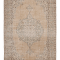 Vintage Isparta Turkish Area Rug 6x10 ft — Beige & Green Floral