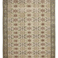 Vintage Manisa Turkish Area Rug 6x9 ft — Beige & Green Floral