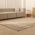Vintage Isparta Turkish Area Rug 6x9 ft — Beige & Brown Floral (No. 61866)