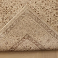 Vintage Isparta Turkish Area Rug 6x9 ft — Beige & Brown Floral (No. 61866)