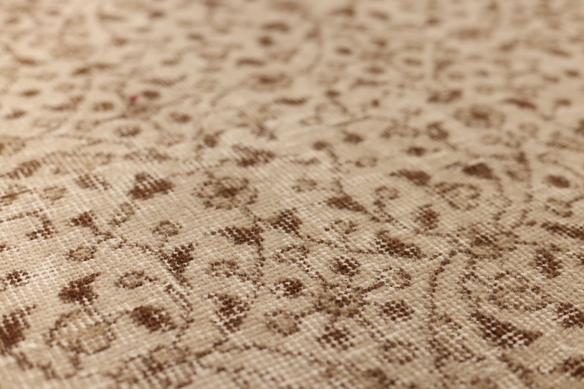 Vintage Isparta Turkish Area Rug 6x9 ft — Beige & Brown Floral (No. 61866)