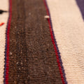 Vintage Urfa Turkish Area Rug 5x7 ft — White & Brown Stripped