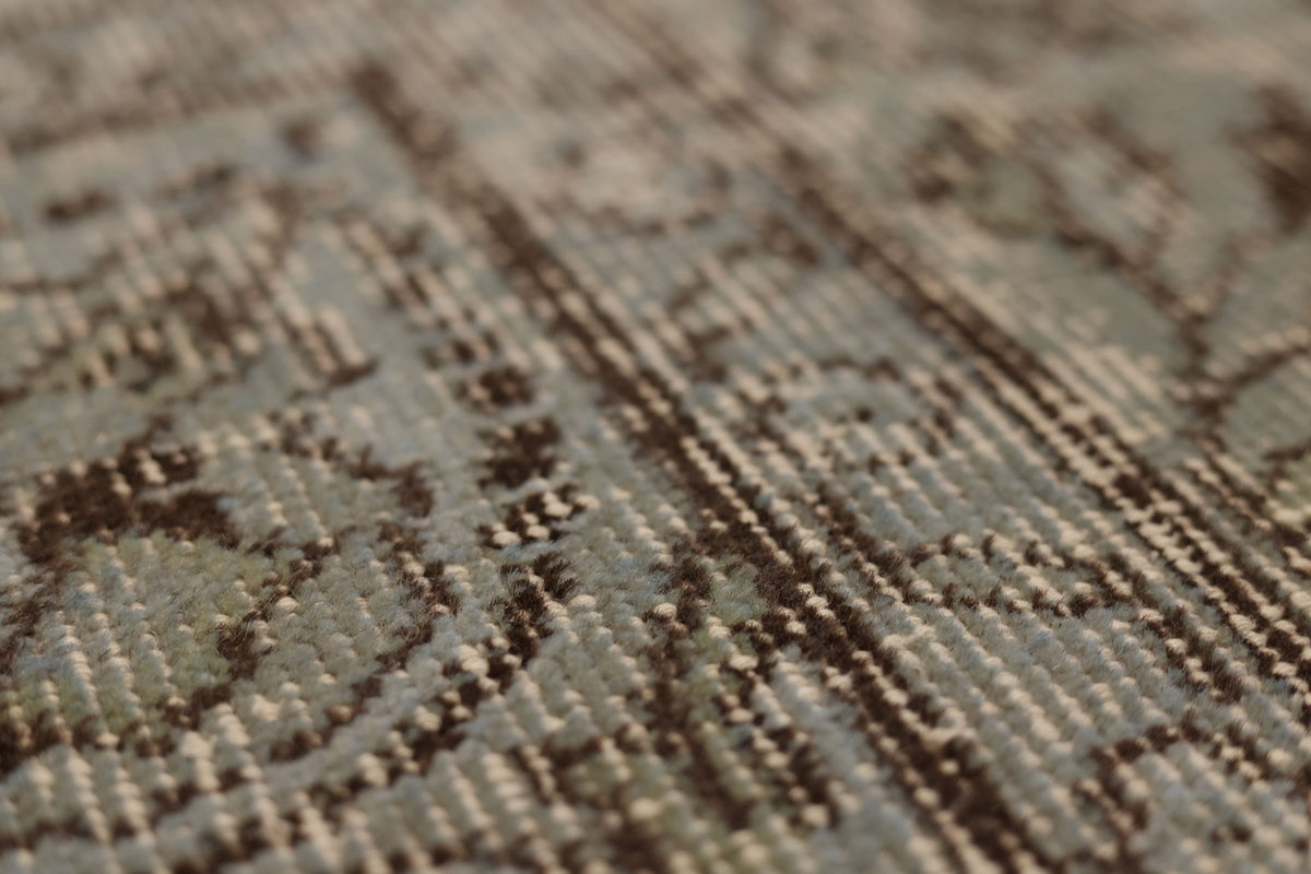 Vintage Isparta Turkish Area Rug 5x9 ft — Gray & Blue Overdyed