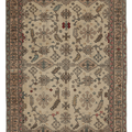 Vintage Kayseri Turkish Area Rug 6x8 ft — Beige & Brown Geometric