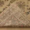 Vintage Kayseri Turkish Area Rug 6x8 ft — Beige & Brown Geometric