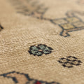 Vintage Kayseri Turkish Area Rug 6x8 ft — Beige & Brown Geometric
