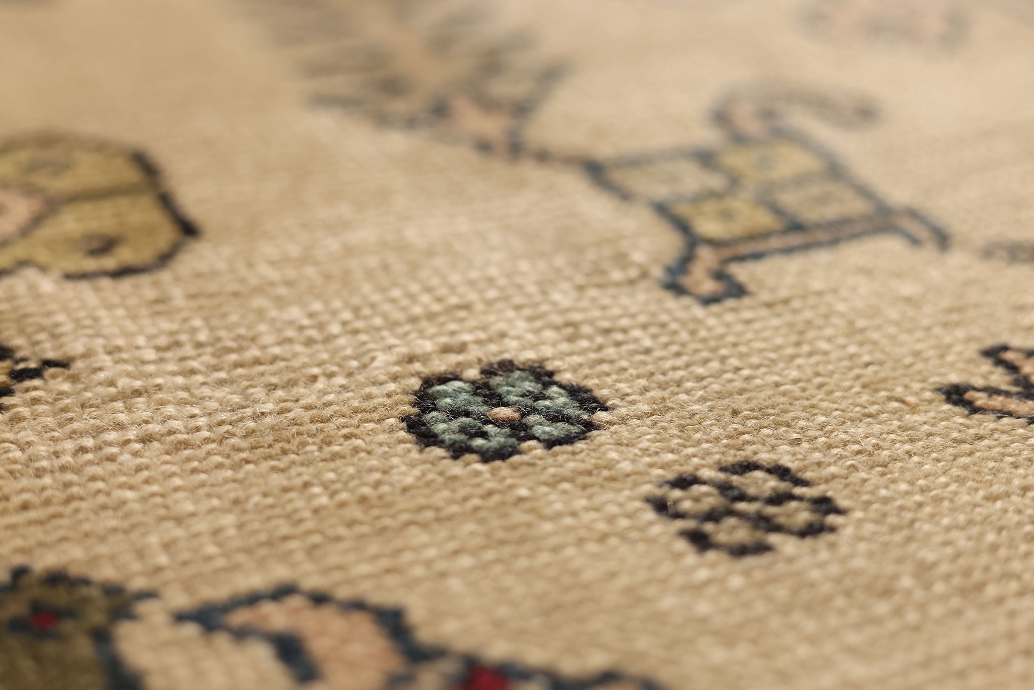 Vintage Kayseri Turkish Area Rug 6x8 ft — Beige & Brown Geometric