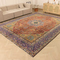 Vintage Kars Persian Style Area Rug 10x13 ft — Red & Blue Medallion