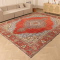 Vintage Southeastern Persian Style Oversize Rug 10x13 ft — Red & Blue Medallion