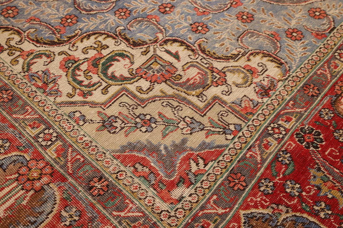 Vintage Southeastern Persian Style Oversize Rug 10x13 ft — Red & Blue Medallion