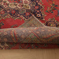 Vintage Southeastern Persian Style Oversize Rug 8x11 ft — Red & Blue Medallion