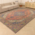 Vintage Southeastern Persian Style Oversize Rug 9x13 ft — Pink & Blue Medallion