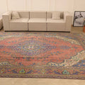 Vintage Southeastern Persian Style Oversize Rug 9x13 ft — Pink & Blue Medallion