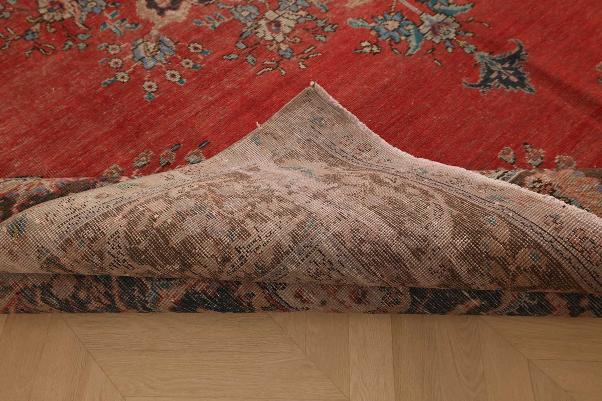 Vintage Southeastern Persian Style Oversize Rug 9x12 ft — Red & Blue Medallion