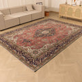 Vintage Southeastern Persian Style Oversize Rug 8x11 ft — Red & Blue Medallion