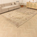 Vintage Southeastern Persian Style Oversize Rug 8x12 ft — Beige & Brown Medallion