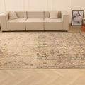 Vintage Southeastern Persian Style Oversize Rug 8x12 ft — Beige & Brown Medallion
