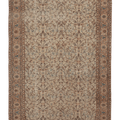 Vintage Isparta Turkish Area Rug 6x9 ft — Beige & Brown Floral (No. 61936)