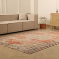 Vintage Manisa Turkish Area Rug 6x9 ft — Red & Beige Distressed (No. 61937)