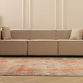 Vintage Manisa Turkish Area Rug 6x9 ft — Red & Beige Distressed (No. 61937)