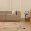 Vintage Manisa Turkish Area Rug 6x9 ft — Red & Beige Distressed (No. 61937)