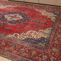 Vintage Southeastern Persian Style Oversize Rug 10x12 ft — Red & Blue Medallion